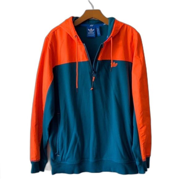 adidas Other - Adidas Men Trefoil Hoodie Reflective 1/4 Zip Dolphins Colorway